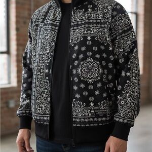 SOLD*****Crooks & Castles Black and Cream Paisley Jacket